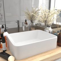 Maison Chic - Luxus-waschbecken Aufsatzwaschtisch Waschschale Für Badezimmer Matt Weiß 41x30x12 Cm Keramik De44789