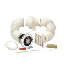 Manrose - Extractor Fan With Led Lamp Shower Timer Controlled In-line Kit 100mm