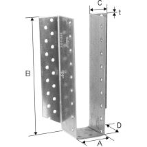 Balkenschuh 160x160 mm feuerverzinkt Stahl 5 Löcher für Holz Beton Stahl Verbindungselemente für Nebenträger