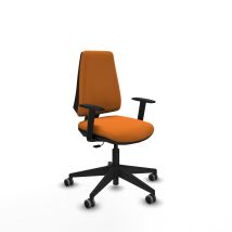 Piqueras Y Crespo - Elche Cp Similpiel Naranja Brazos 1d Base Piramidal Ruedas Engomadas 65mm