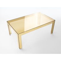 Tavolino Salotto 100x60 Cm In Policarbonato Trasparente Colorato - Amyes Colore Ambra, Opzioni 1° Scelta