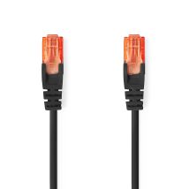 Cable De Red Cat6 Rj45 Macho Rj45 Macho Uutp 200 Metros Redondo Pvc Negro Etiqueta