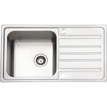 Küchenspüle 1 Becken Einsatz, 860 X 500 Mm Umkehrbarem Abtropffläche Waschbecken Aus Edelstahl Einbau Mit Abfallsieb - Jassferry