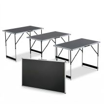 Set 3 Tavoli Pieghevoli Con 4 Altezze Regolabili E Struttura In Alluminio