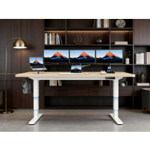 Bureau Assis-debout Électrique Huanuo Réglable En Hauteur/plateau 180x80 Cm ,2 Moteurs/hauteur 60-125 Cm/piètement 3 Niveaux/charge Max 120 Kg