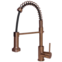 Grifo de cocina Plimo con ducha en cobre – Altura 42,70 cm – Cuerpo de latón – Instalación fácil sin herramientas