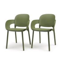 Lot De 2 - Chaise Avec Accoudoirs Outdoor Indoor En Plastique Recyclé Hug