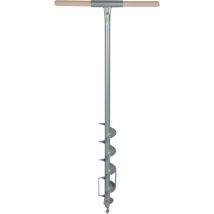 Barrena manual 67492 – Diámetro 90 mm – Longitud total 105 cm – Color plateado