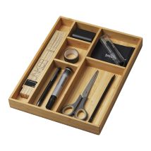 Cavo - Bambus Schubladen-organizer 245 X 320 X 35 Mm Mit 6-fächer Schubladeneinsatz Für Küche, Büro, Badezimmer Und Schlafzimmer