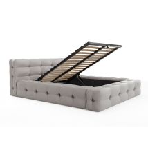 Letto Con Contenitore Trapuntato 180 X 200 Cm Tessuto Chiné Grigio - Leruco Di Pascal Morabito