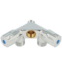 Tecuro Double Valve Soupape Avec 2 Abgangen Montage Mural Chrome 1/2 "