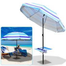 Swanew Sombrilla De Playa Con Protección Uv50+, Estructura De Acero, Tejido Oxford, Regulable, Ideal Para Jardín, Terraza O Camping.