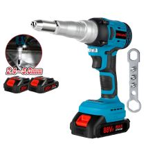 Remachadora Eléctrica Onevan 420w, 2,4 - 5,0 Mm Pistola Remachadora Totalmente Automática Con Dos Batería Y Cargador