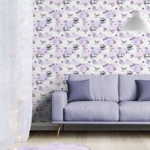 Sassy B – Not Your Cherub Wallpaper – Black and Pink – 10m x 0.53m – Modern Contemporary Design – Strippable, Washable