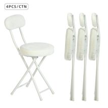 Meubles Cosy Conjunto De 4 Sillas Plegables En Tejido Efecto Piel Y Metal Blanco, Para Comedor, Salón, Cocina, Despacho, Dormitorio, 30x45x73 Cm