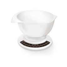Culina Pro 5 Kg, Analoge Küchenwaage, Weiß, Gewicht Bis Zu 5 Kg (50-g-genau), Haushaltswaage Mit Großer Rührschüssel, Küchenwaage Retro Für Kuchen Und