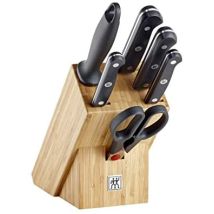 Gourmet Set De Messer, 7-teilig (messer, Schärfer, Schere & Block), Edelstahl, Ergonomischer Griff, Schwarz -made In Germany - Zwilling