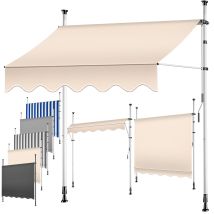 Klemmmarkise Mit Handkurbel Balkon Balkonmarkise Ohne Bohren Uv-beständig Höhenverstellbar Wasserabweisend Sonnenschutz Terrassenüberdach Beige / 