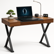 Centurion Supports Adonis Walnut With Matte Black Legs Ergonomic Luxury Home Office Desk