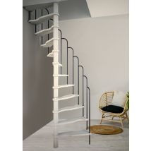 Handystairs - Scala A Chiocciola Salvaspazio 'alpha' - Altezza 299 Cm - Vano Scala 125x65 Cm - 12 Gradini In Pino