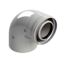 Codo coaxial 60/100 90o – 610-90mhp15 – PP/Acero – Blanco