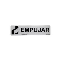 Edelstahl-hinweisschild 'push' Aus Aluminium Mit Kleber 5x20cm