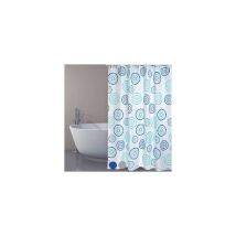 Tenda Per Doccia In Tessuto Poliestere Dots Misura: Cm 180x200 Blu