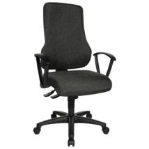 Bürodrehstuhl Top Point – Ergonomisch, Anthrazit – 100% Polypropylen, Sitzhöhe 400-510mm, Rückenlehne 600mm, max. Belastung 110kg