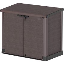 Cofre Baul Arcon Resina Duramax Jardin Marron 1200 Lts Tapa Recta
