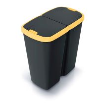 Monzana Cubo De Basura 50l 2 Recipientes Compartimentos Cocina Papelera Contenedor Residuos Reciclaje Tapa Cierre Resistente Oficina Taller Baño 