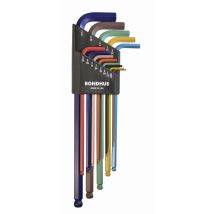 Juego De 13 Llaves En L Punta-bola Colorguard En Pulgadas .050-3/8" Bondhus 69637