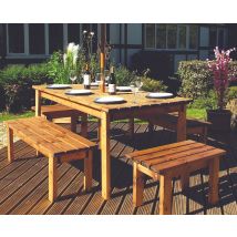 Charles Taylor Eight Seater Rectangular Table Set (with Form Benches)