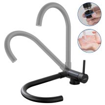 Rubinetto Cucina Pieghevole Girevole A 360 In Acciaio Inossidabile Miscelatore Lavello Per Sottofinestra Con L'Aeratore Removibile Per Acqua Fredda E 