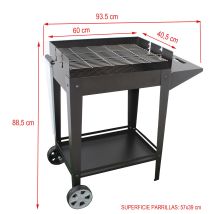 Griglia a carbone BBQ Denia – Acciaio smaltato – 56,7 x 36 x 83 cm – 17 kg – IMOR