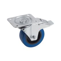 Metafranc Lenkrolle Ø 100 Mm - Feststeller - 105 X 80 Mm Platte - Elastisches Vollgummi-rad - Weiche Lauffläche