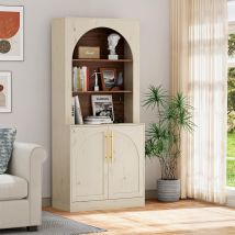 Uev Credenza Alta Da Cucina A Design Arco Con 2 Ante, Armadi Combinati Flessibili Per Soggiorno Con Fermoporta Magnetici, Set Di Credenze Cucina 