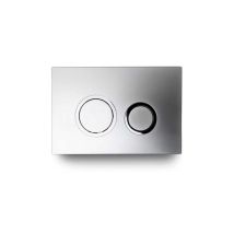 Idrospania Bouton Poussoir Mécanique Double Chrome Brillant + Plaque Chrome Mat / Satiné