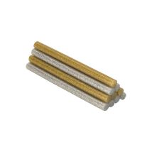 Barra De Cola Termofusible Para Decoración Purpurina Dorado+plateado, Ø8 X 120 Mm. Blister 20 Uds
