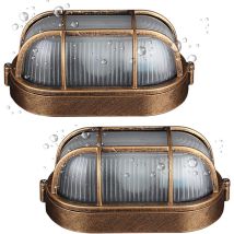 Außenwandleuchte, Ovale Wandleuchte Aus Aluminiumdruckguss (2er-pack)