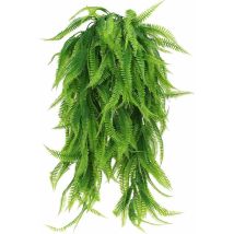 Pink Artificial Fern Fake Plant Boston Leaf Artificial Fake Ferns Plastic Hanging Plant Fern Fake Ivy Plants Garland Guazhuni 2 Pieces(80cm)