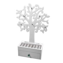 Spetebo - Schmuckbaum Mit Schublade - Weiß - Holz Schmuckkasten Schmuckbox Schmuckkästchen