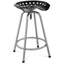 Uniprodo Taburete de bar industrial tipo tractor – Acero – Altura ajustable 714-788 mm – Carga máxima 150 kg – Dimensiones 42x45x78 cm