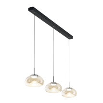 Brena - Suspension Fabas Luce 3 Lumières - Led 30 W À Intensité Variable - Design Linéaire Cognac