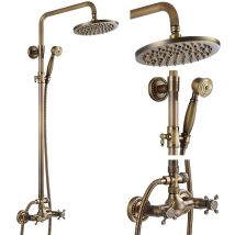Shower Mixer Taps Bathroom Shower System Antique Brass Rainfall Shower Head Handheld Shower Mixer Taps Bath Shower Set