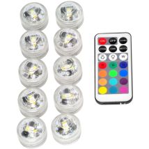 Mini-wasserdichte Rgb-led-taucherlampe Mit Kerzenfunktion, 1 Stück, Fernbedienung Für Teich Und Aquarium, 10 Stück