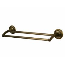 Portasciugamani Doppio Deco, Ottone Anticato, Lunghezza 670 Mm