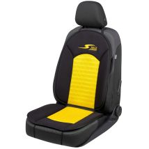 Sitzauflage S-Race – 16 mm Schaumstoffpolsterung – 17 mm Gesamtstärke – Auto-Sitzaufleger – Gelb