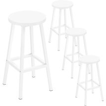 Klihome 4x Sgabelli Da Bar, Sgabello Da Bar Con Gambe Poggiapiedi, Sgabello Senza Schienale Per Cucina, Sala Da Pranzo E Bar, Bianco