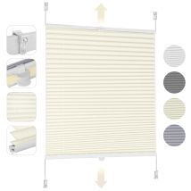 Store Plissés Sekey Enrouleurs Sans Perçage, Occultants, Protection Solaire Beige 55x100cm