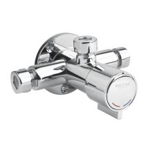 Idral - Série Minimal Mitigeur Mural De Douche Temporisé Avec Commande Par Bouton-poussoir Et Alimentation Externe
